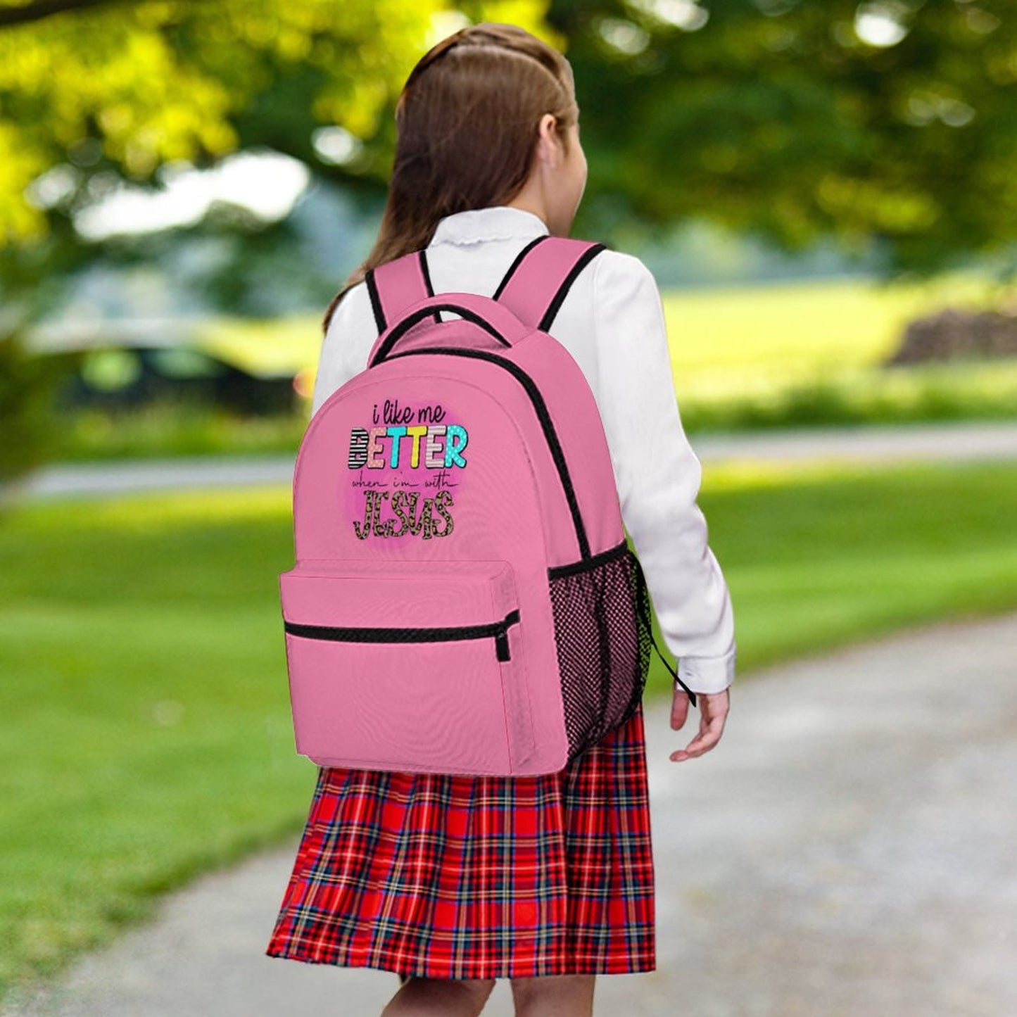 I Like Me Better When I'm With Him Christian Children's School Backpack