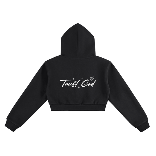 Trust Him He Is Still Writing Your Story Women's Christian Cropped Hooded Sweatshirt - ClaimedbyGodDesigns