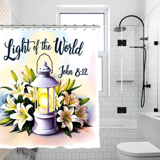 Light Of The World Christian Waterproof Shower Curtain