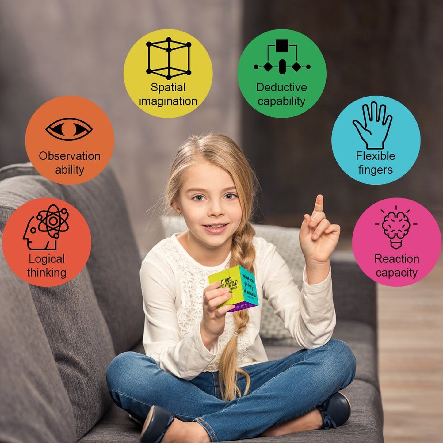 Bible verse inspiration Rotating cube puzzle 3x3 unique Christian Gift Idea game activity for kids, Men, Women, friends, family