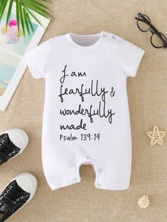 Psalm 139:14 I Am fearfully & Wonderfully Made Christian Baby Onesie claimedbygoddesigns