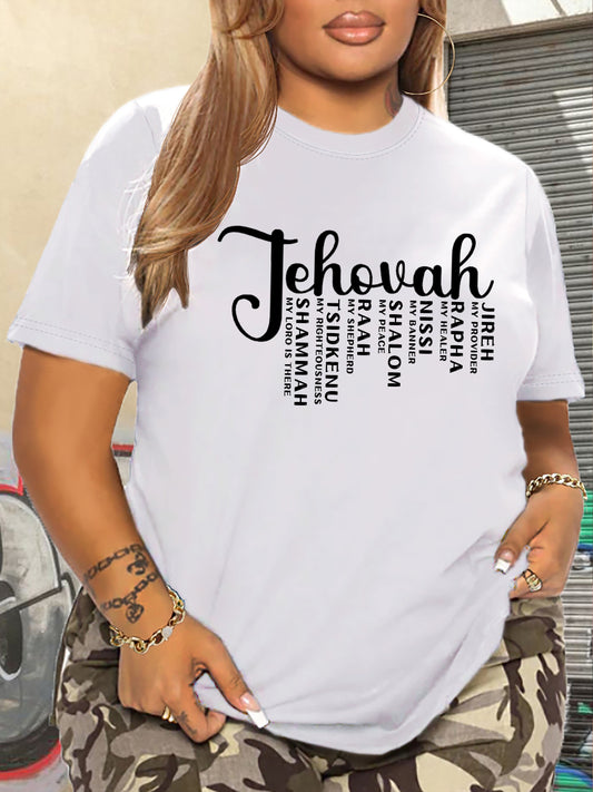Jehovah The Names of God Plus Size Women's Christian T-shirt claimedbygoddesigns