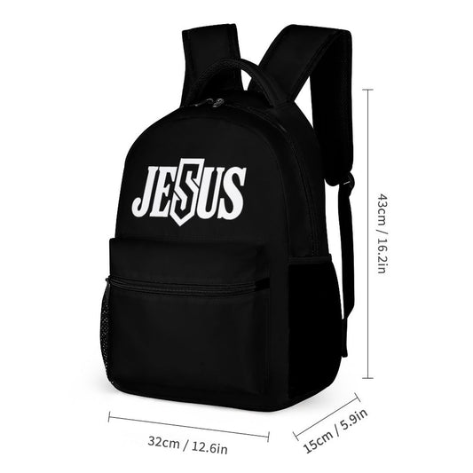 Jesus 3 Pcs School Christian Backpack Set for Kids (Backpack, Kid's Insulated Lunch Bag & Pencil Case Organizer)