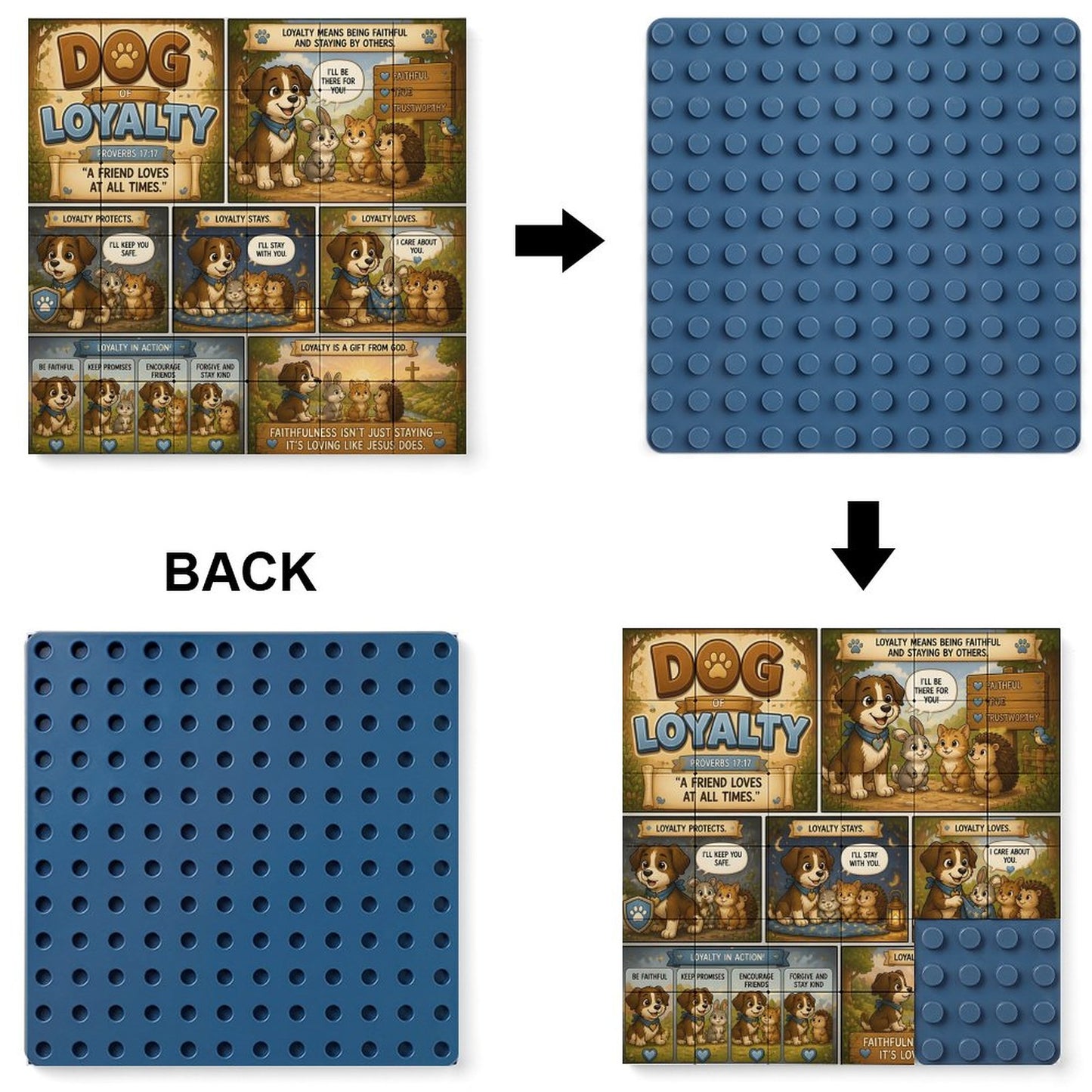 Dog of Loyalty – Building Block Puzzle Ornament - ClaimedbyGodDesigns