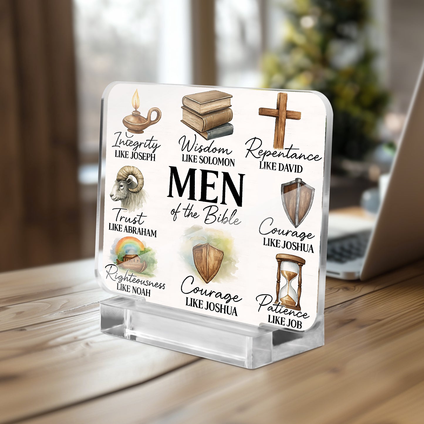 Men Of The Bible Christian Acrylic Plaque with Stand - Rectangle - ClaimedbyGodDesigns