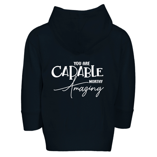 You Are Amazing Toddler Christian Zip Fleece Hoodie - ClaimedbyGodDesigns