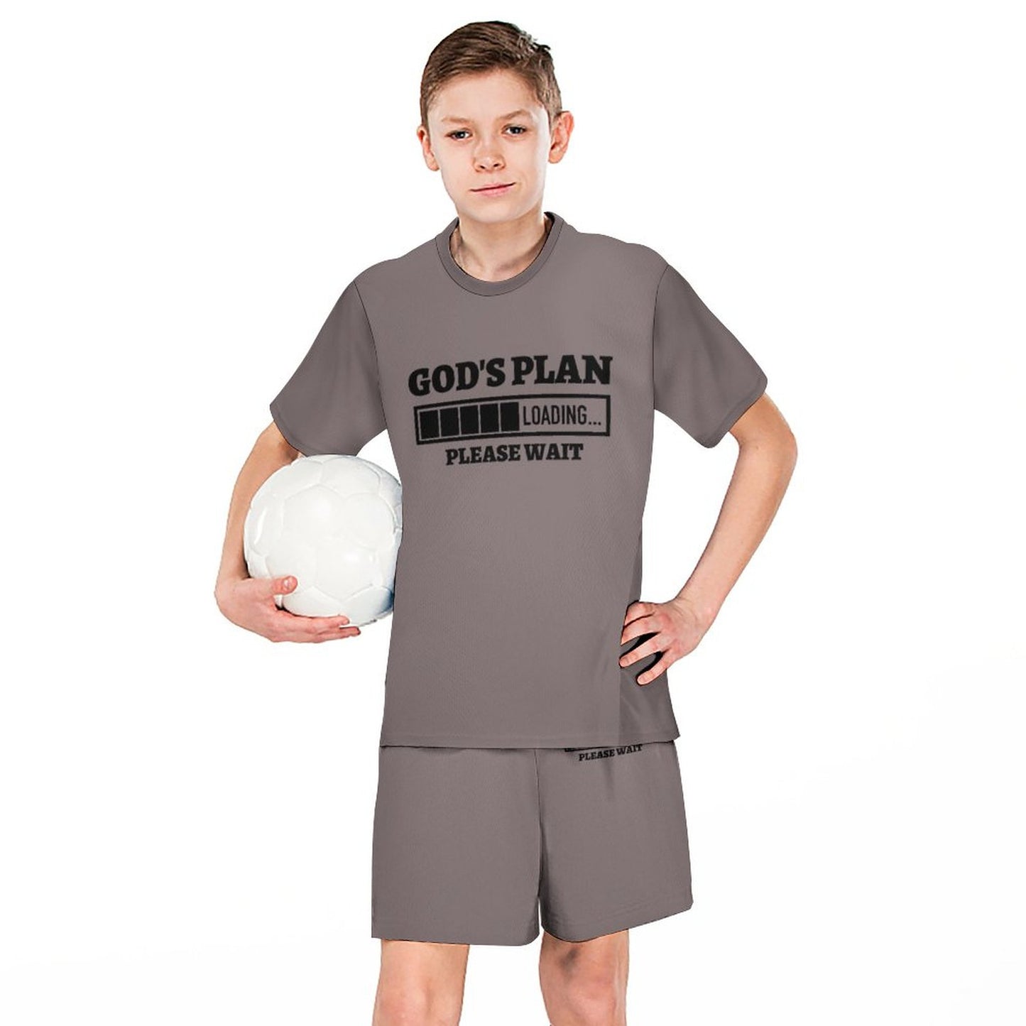 God's Plan Loading Youth Christian Summer Casual Outfit Shorts Set SALE-Personal Design