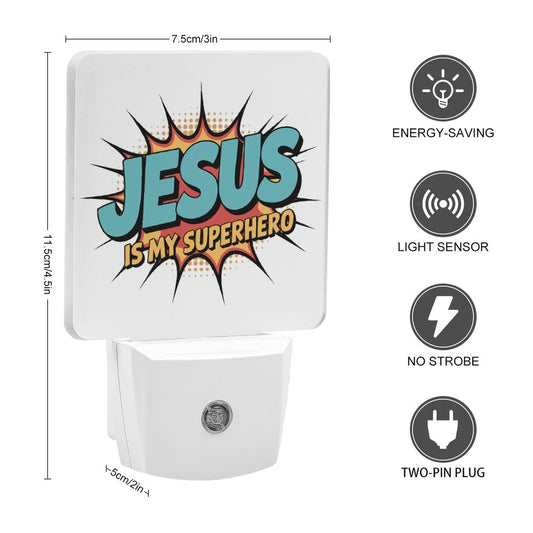 He Is My Superhero Christian Night Light For Kids - ClaimedbyGodDesigns
