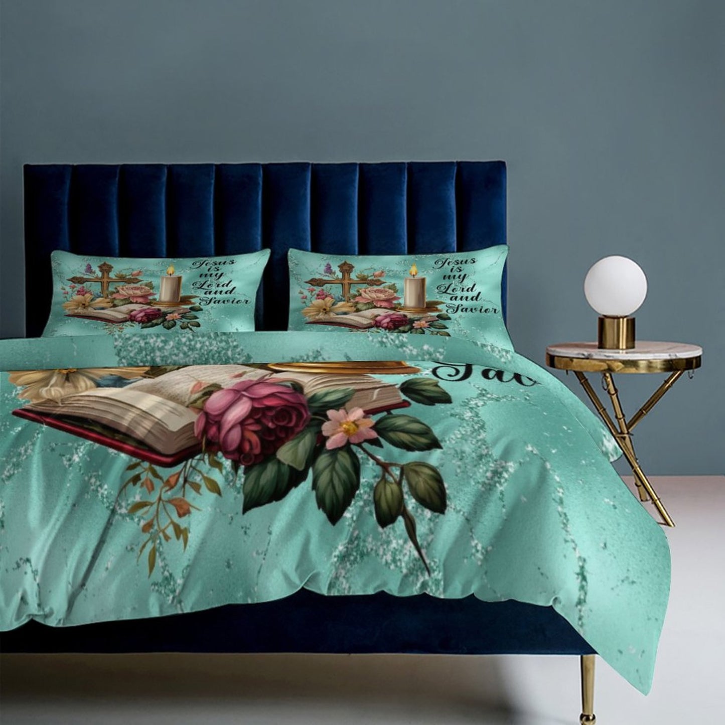 He Is My Lord And Savior 3-Piece Christian Comforter Bedding Set- (Dual-sided Printing)