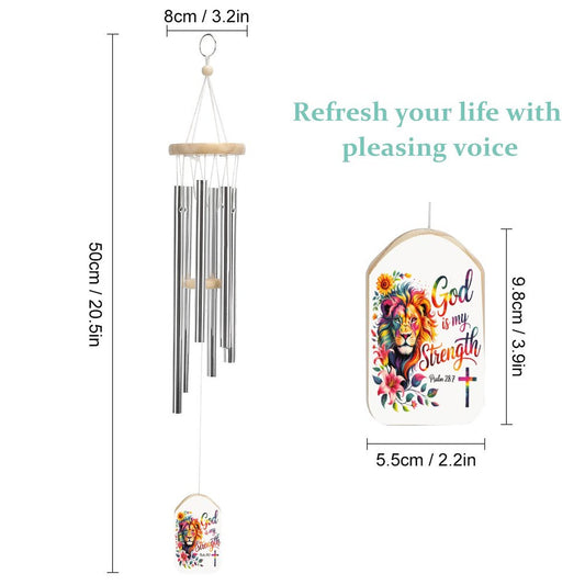 He Is My Strength Christian Wind Chime - ClaimedbyGodDesigns
