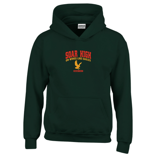 Soar High Youth Christian Pullover Hooded Sweatshirt - ClaimedbyGodDesigns