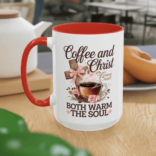 Inspirational Coffee Accent Mug - 'Coffee and Christ Both Warm the Soul' - Perfect Gift for Faithful Friends - ClaimedbyGodDesigns
