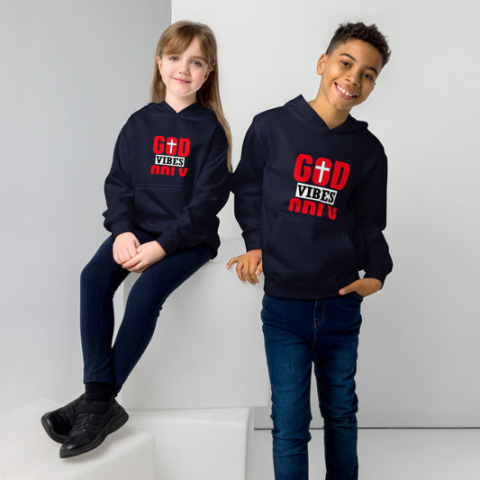His Vibes Only Youth Christian fleece hooded Sweatshirt
