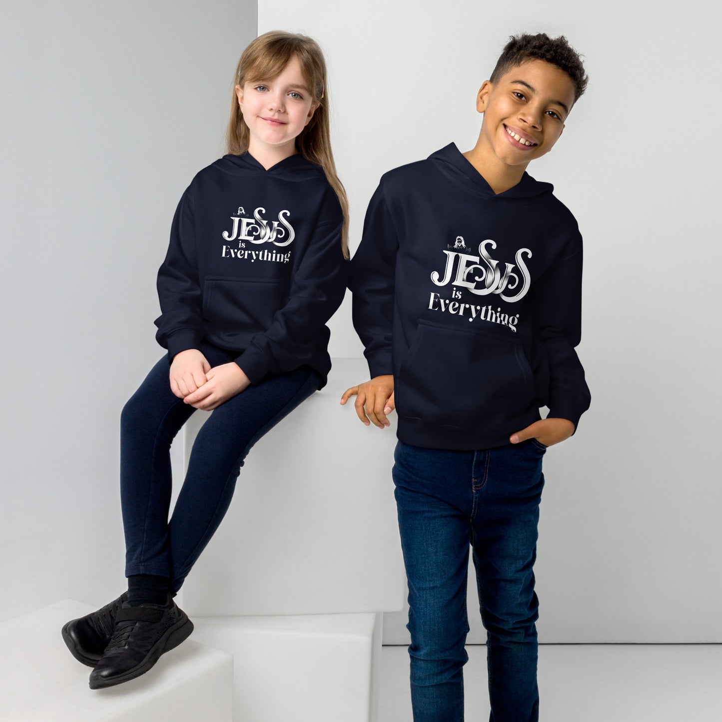 He Is Everything Youth Christian fleece hooded Sweatshirt