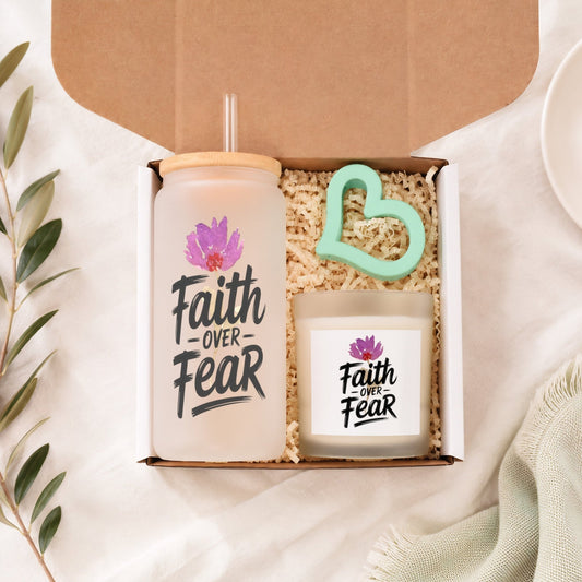 Faith Over Fear Christian Sip & Glow Box - ClaimedbyGodDesigns