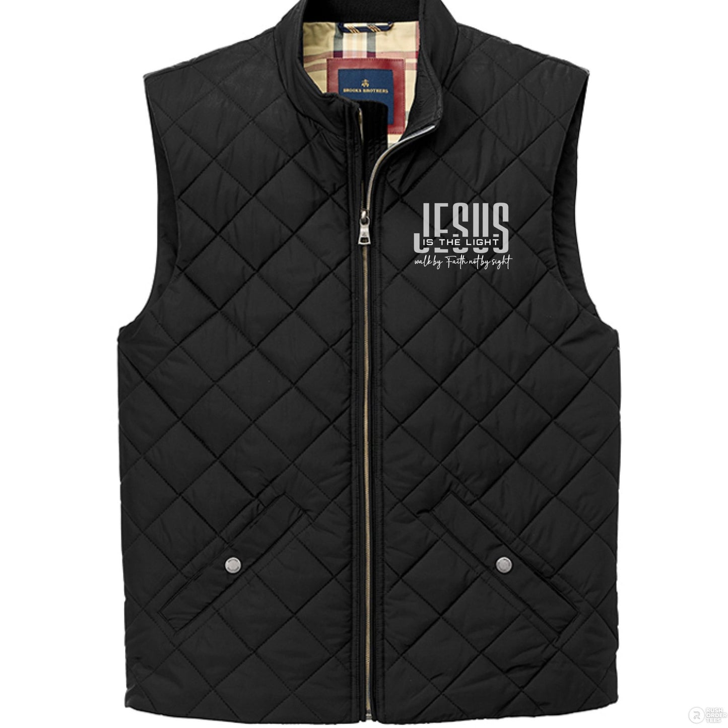 He Is The Light Men’s Christian Quilted Vest - ClaimedbyGodDesigns