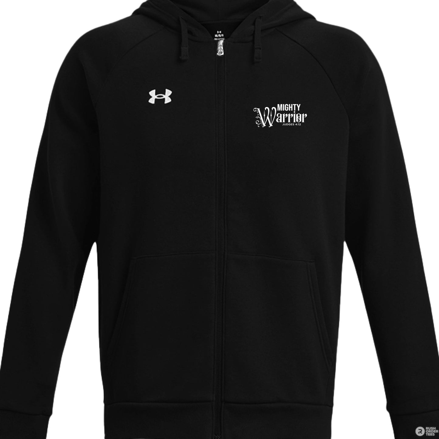 Mighty Warrior Men's Christian Full - zip Hooded Sweatshirt - ClaimedbyGodDesigns