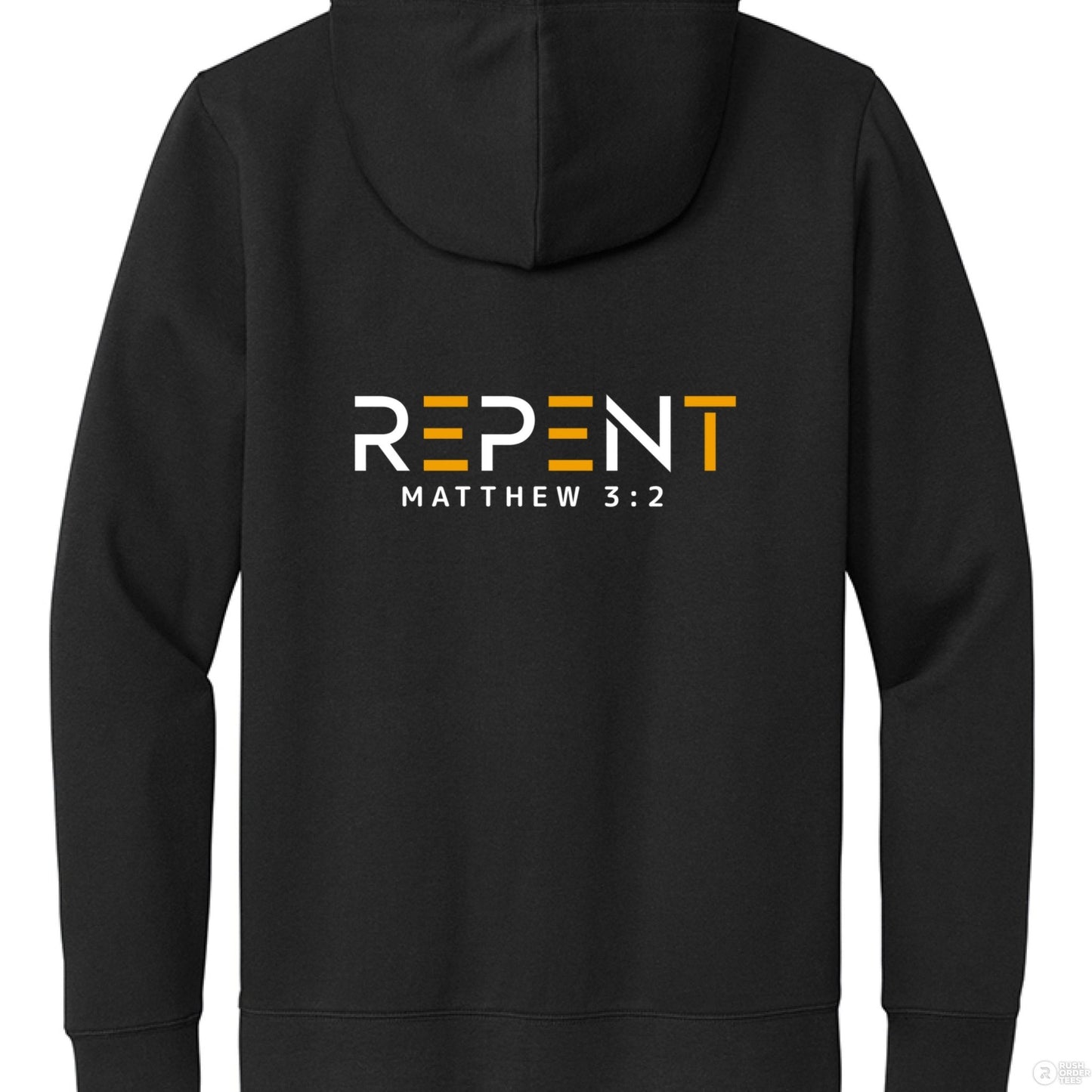 Repent Men’s Christian Full - Zip Fleece Hooded Sweatshirt - ClaimedbyGodDesigns