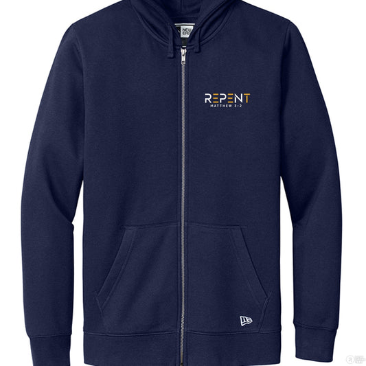 Repent Men’s Christian Full - Zip Fleece Hooded Sweatshirt - ClaimedbyGodDesigns