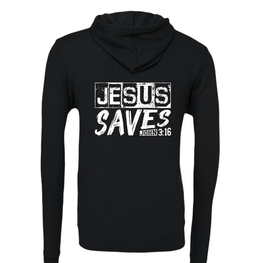 He Saves Unisex Christian Full - Zip Hooded Sweatshirt - ClaimedbyGodDesigns