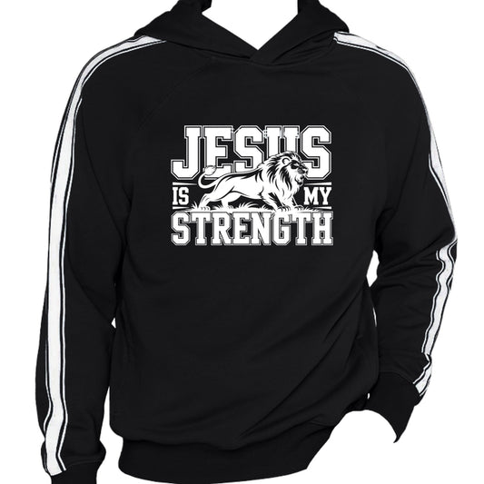 He Is My Strength Men’s Christian Pullover Hooded Sweatshirt - ClaimedbyGodDesigns