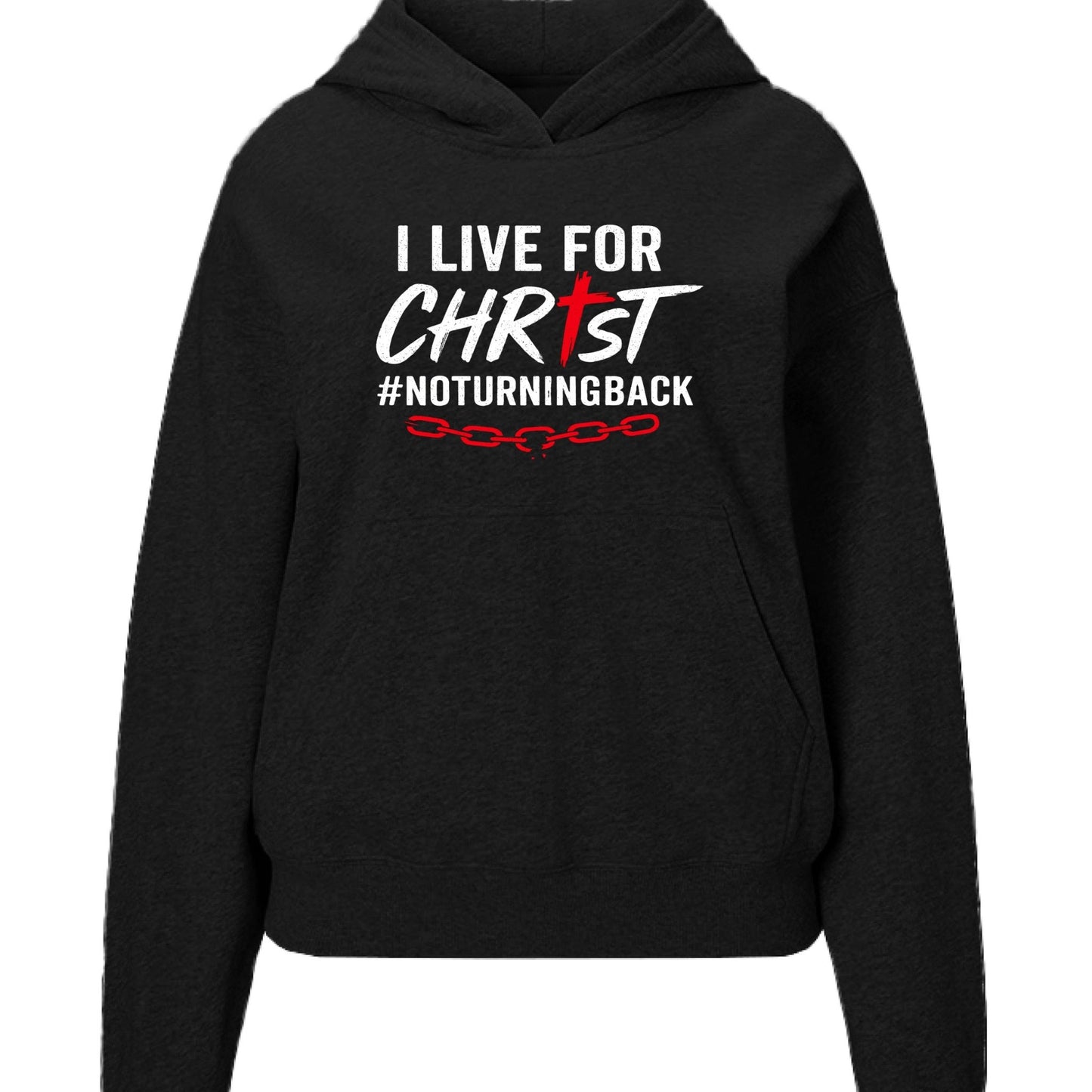 I Live For Him Women's Christian Pullover Hooded Sweatshirt - ClaimedbyGodDesigns