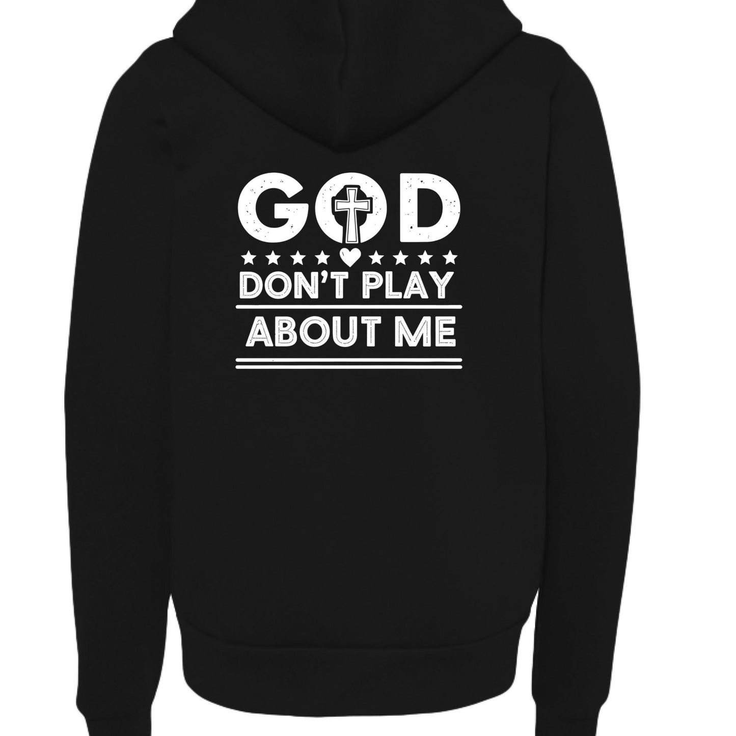 He Doesn’t Play About Me Youth Christian Full - Zip Hooded Sweatshirt - ClaimedbyGodDesigns