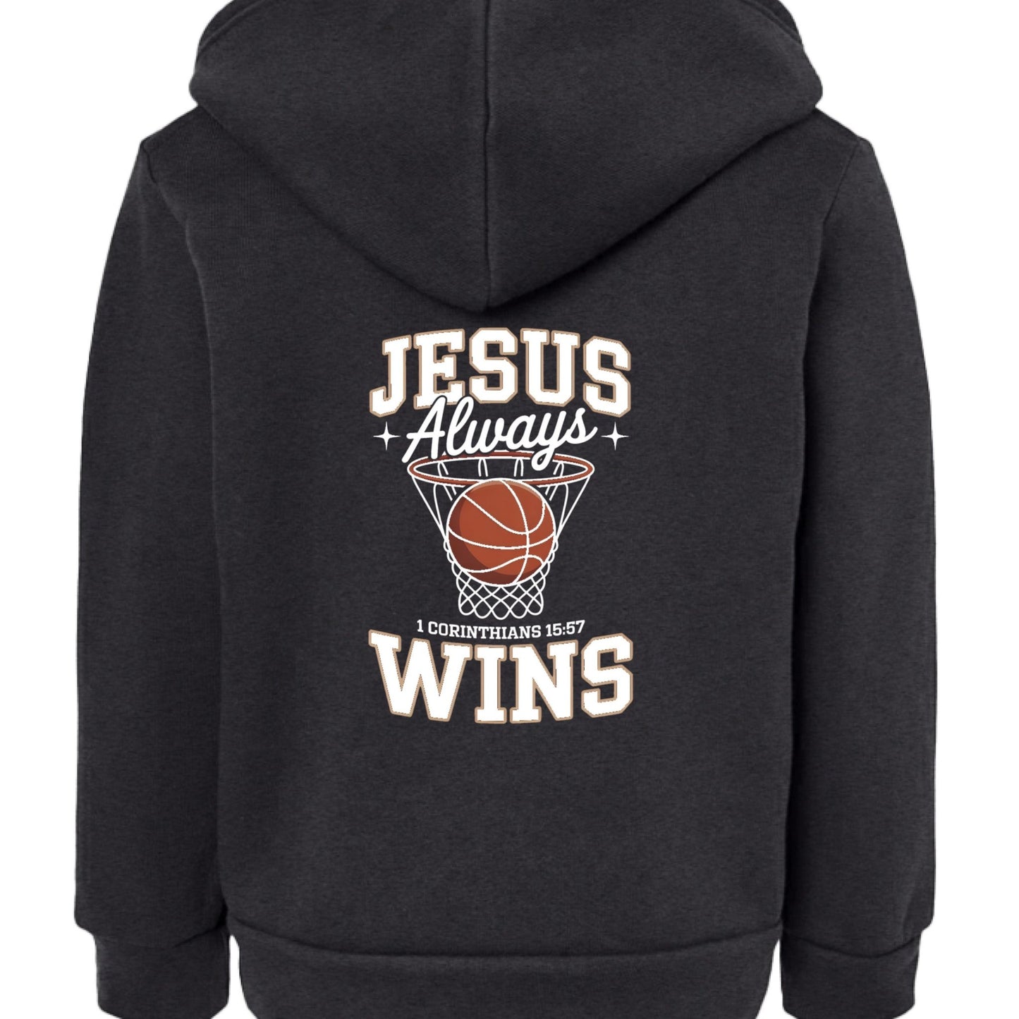 He Always Wins Toddler Christian Full - zip Hooded Sweatshirt - ClaimedbyGodDesigns