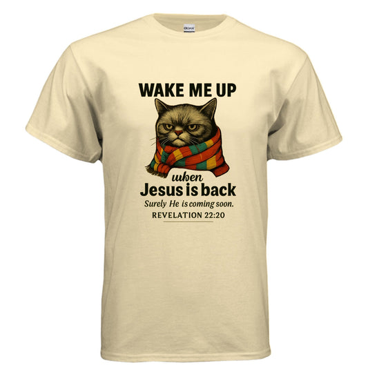 Wake Me Up When He Is Back Funny Unisex Christian T-shirt - ClaimedbyGodDesigns