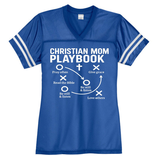 Christian Mom Playbook Women's Christian Jersey - ClaimedbyGodDesigns