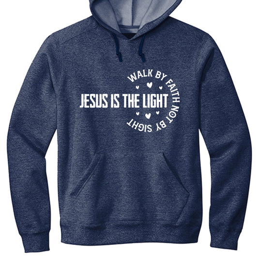 He Is The Light Unisex Christian Fleece Pullover Hooded Sweatshirt - ClaimedbyGodDesigns