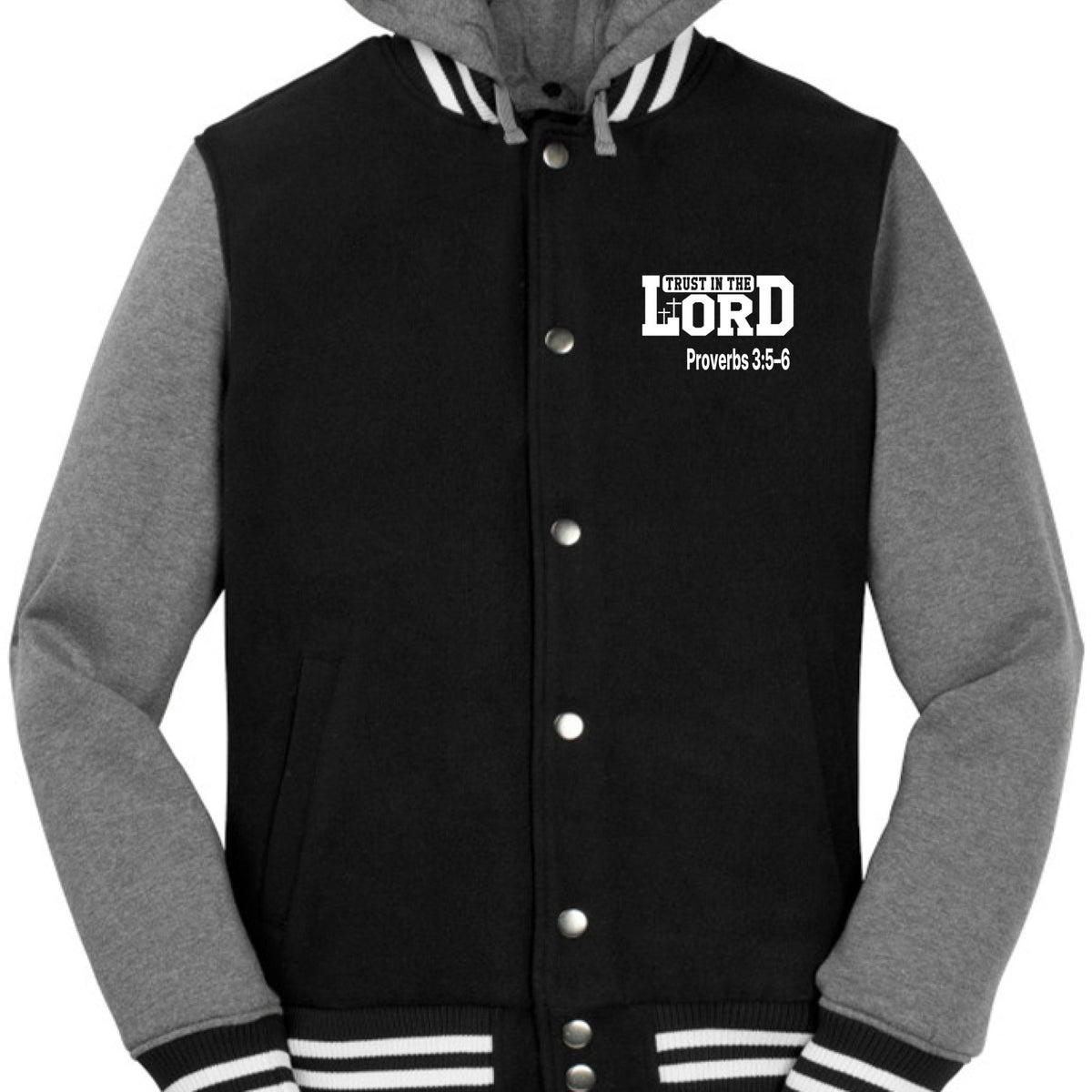 Proverbs 3:5–6 Trust In The Lord Unisex Insulated Letterman Jacket - ClaimedbyGodDesigns