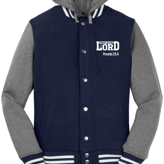 Proverbs 3:5–6 Trust In The Lord Unisex Insulated Letterman Jacket - ClaimedbyGodDesigns