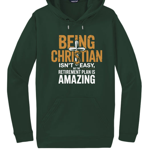 Being A Christian Isn't Easy Unisex Fleece Hooded Pullover Sweatshirt - ClaimedbyGodDesigns
