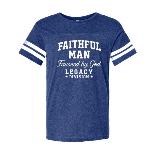 Faithful Man Legacy Division Men's Christian Football Fine Jersey T-shirt - ClaimedbyGodDesigns
