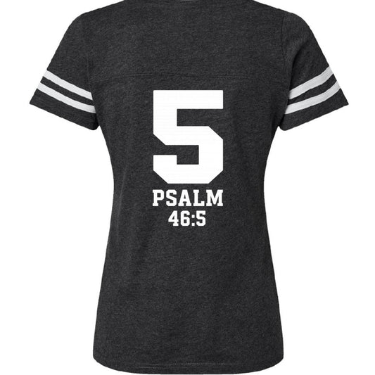 Psalm 46:5 Praying Warrior Mom Women's Christian Football T-shirt - ClaimedbyGodDesigns