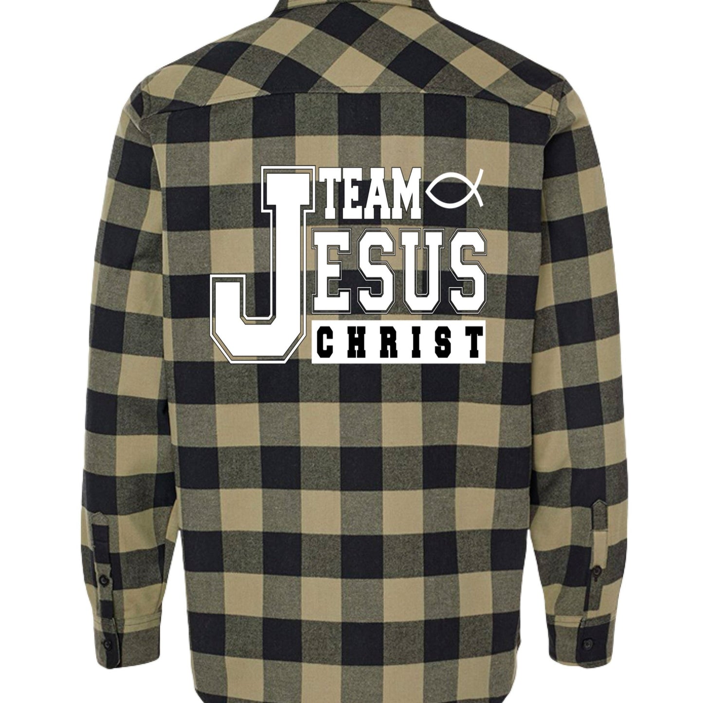 Team Jesus Men's Christian Flannel Shirt - ClaimedbyGodDesigns