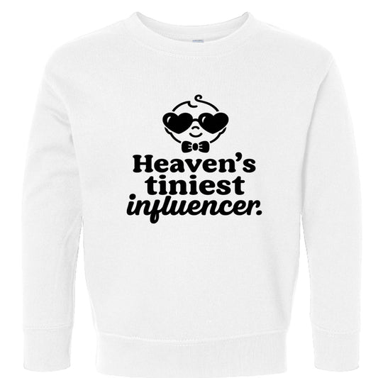 Heaven's Tiniest InfluencerToddler Christian Pullover Sweatshirt - ClaimedbyGodDesigns