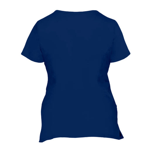Don't Let The Hard Day Win Premium Women’s Christian 2‑Pocket Juliet Stylish V‑Neck Medical Scrub Top - ClaimedbyGodDesigns
