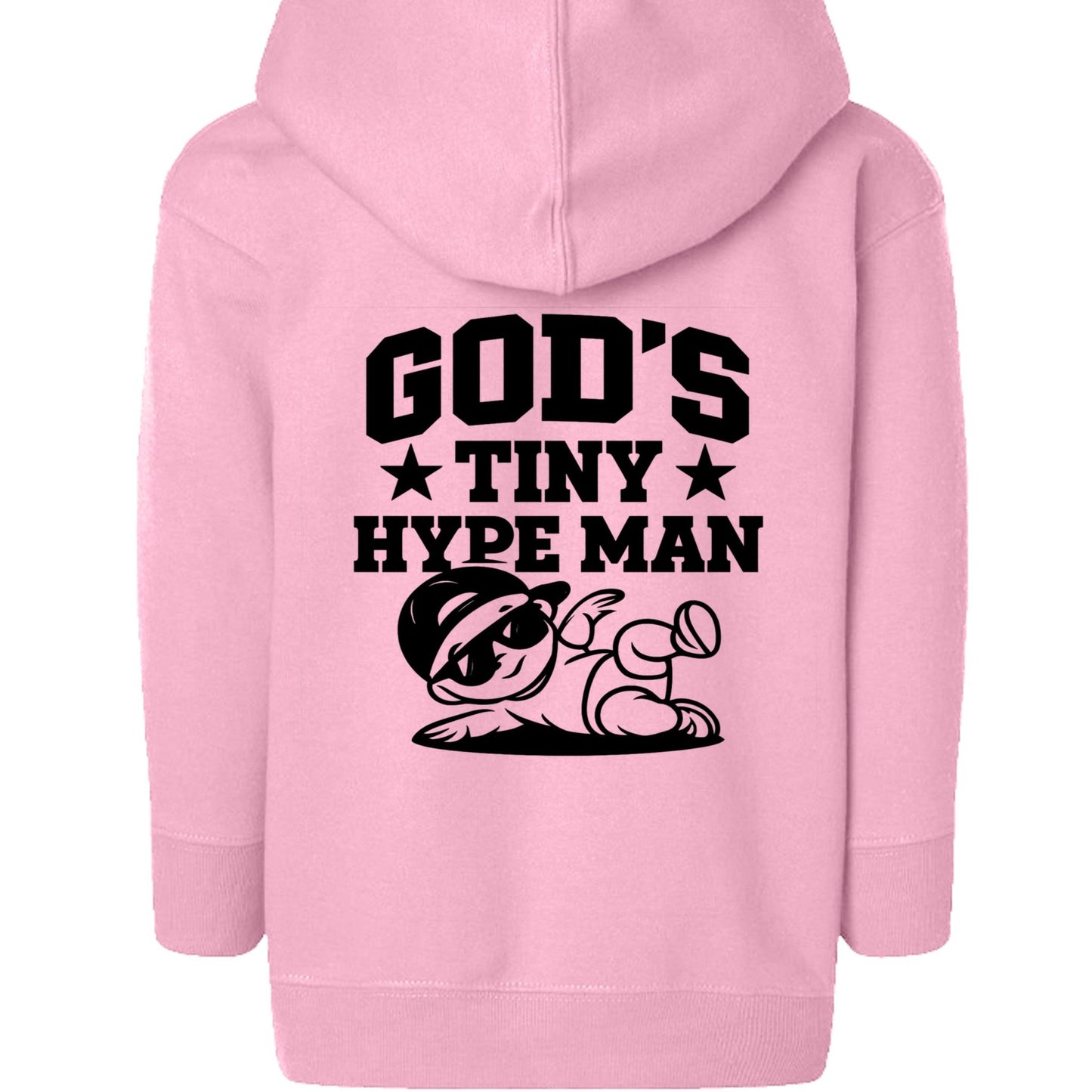 God's Tiny Hype Man Toddler Christian Full - Zip Hooded Sweatshirt - ClaimedbyGodDesigns