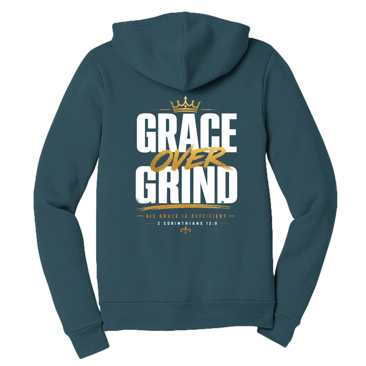 Grace Over Grind Unisex Christian Full‑Zip Hooded Sweatshirt - ClaimedbyGodDesigns
