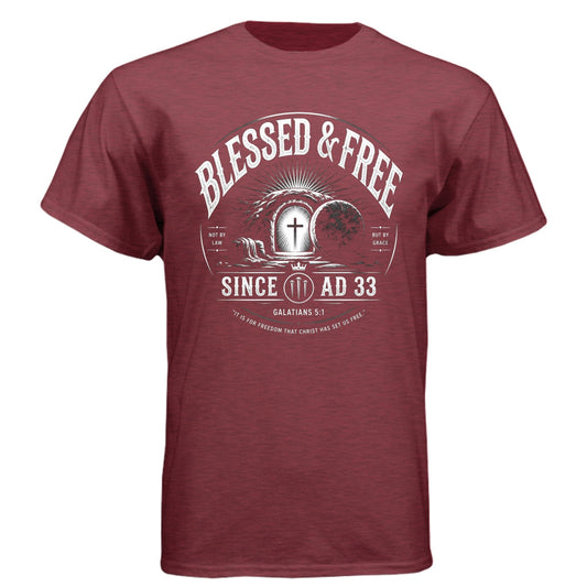 Blessed and Free Men's Christian T-shirt - ClaimedbyGodDesigns