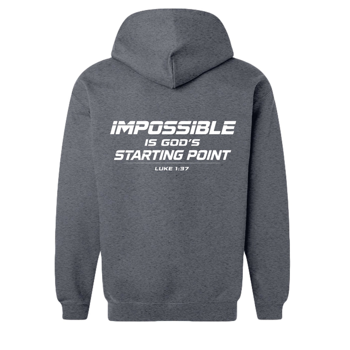 Impossible Is God's Starting Point Unisex Christian Full-Zip Hooded Sweatshirt - ClaimedbyGodDesigns