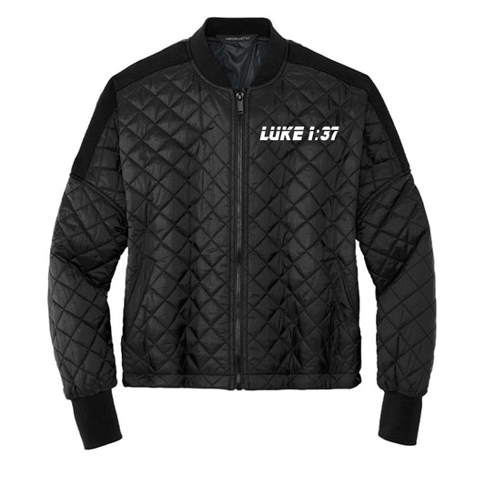 Impossible Is God's Starting Point Women's Christian Boxy Quilted Jacket - ClaimedbyGodDesigns