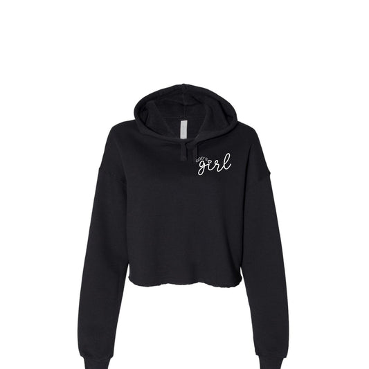 God's Girl Women's Christian Cropped Fleece Hooded Sweatshirt - ClaimedbyGodDesigns