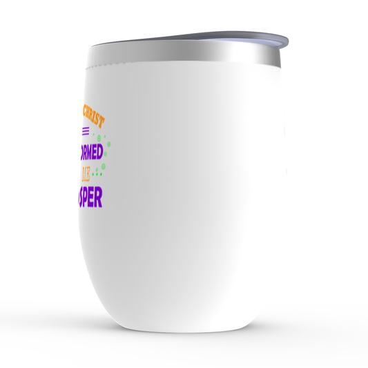 Warrior Of Christ, No Weapons Formed Against Me Will Prosper Stemless Wine Tumbler 12oz