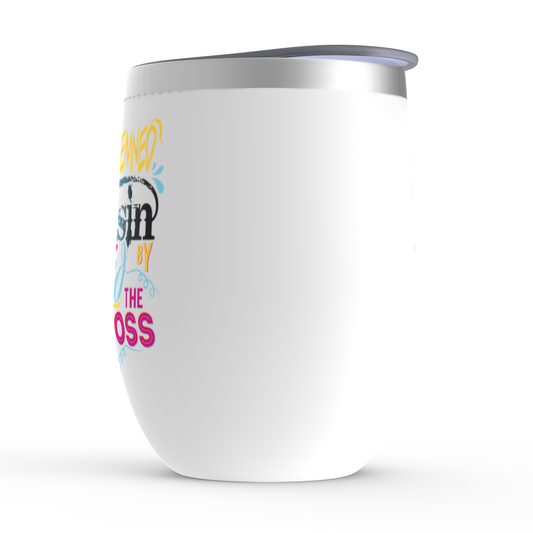 Condemned By Sin, Freed By The Cross Stemless Wine Tumbler 12oz