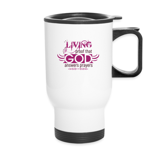 Living Proof That God Answers Prayers Christian Travel Mug SPOD