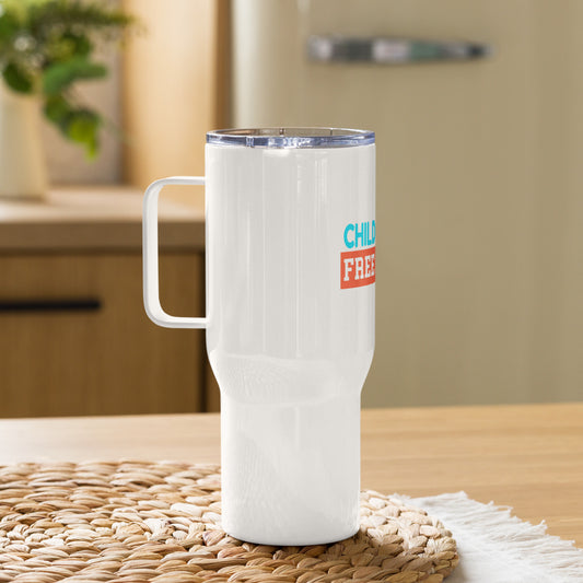 Child Of God Free Indeed Christian Travel mug with a handle 25oz ClaimedbyGodDesigns