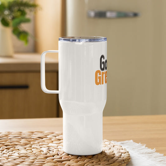 God Is Greater Christian Travel mug with a handle ClaimedbyGodDesigns